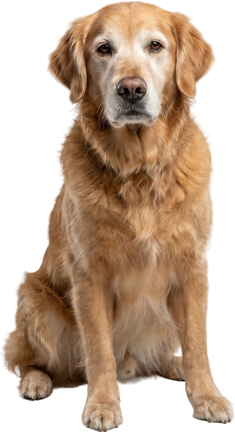 Perrito mayor tranquilo en cuidado, hospitalización